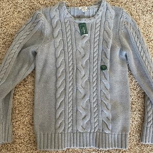 LL Bean Double Cable Crewneck Sweater Women’s M